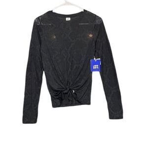 Joy Lab Tie Front Snake Print Top XS New